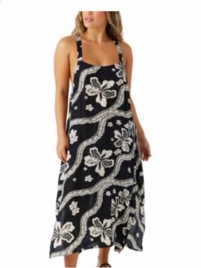 O'Neill Black & Cream Miranda pool, beach , swim cover-up dress